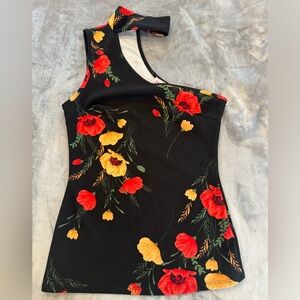 Floral one shoulder top